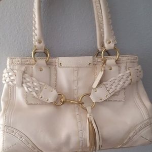 Cream Leather Coach Handbag/Purse